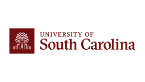 A red and white logo for the university of south carolina.