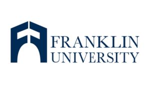Franklin University logo with blue emblem.