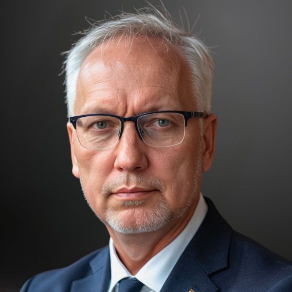Man with glasses and suit, serious expression. Man with glasses and suit, serious expression.